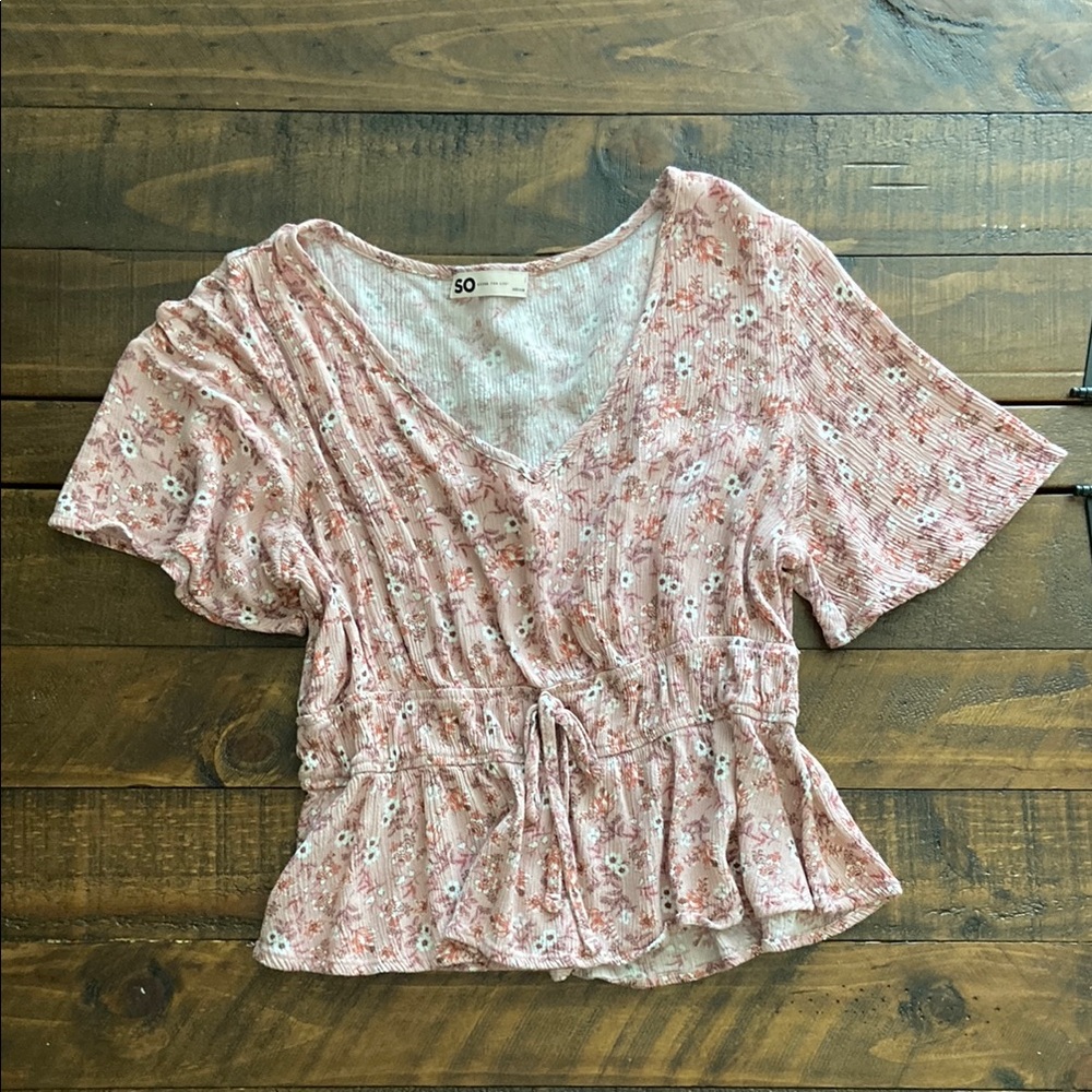 SO Women's Pink Floral Top